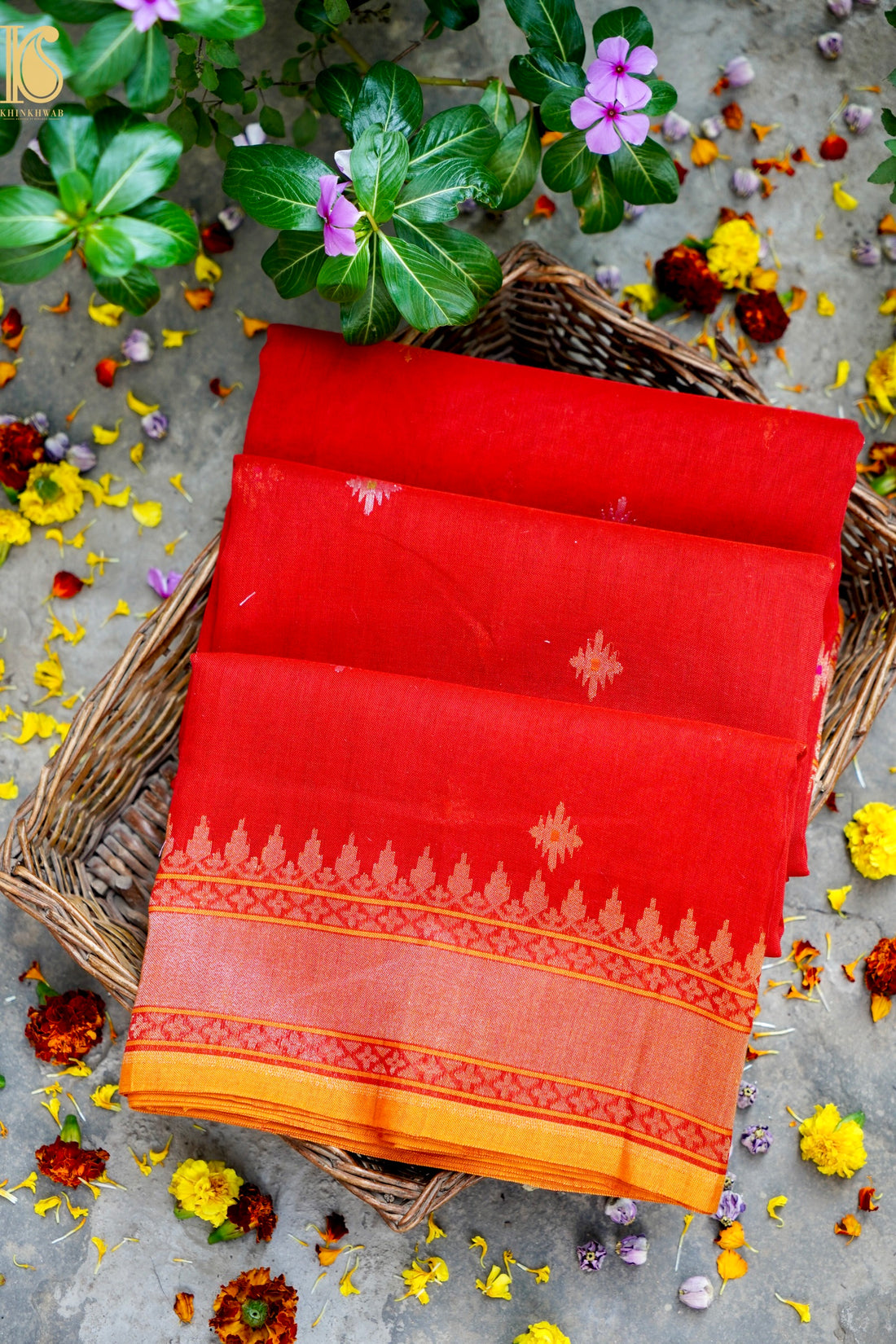 Banarasi Cotton Handloom Kadwa Ektara Konya Saree