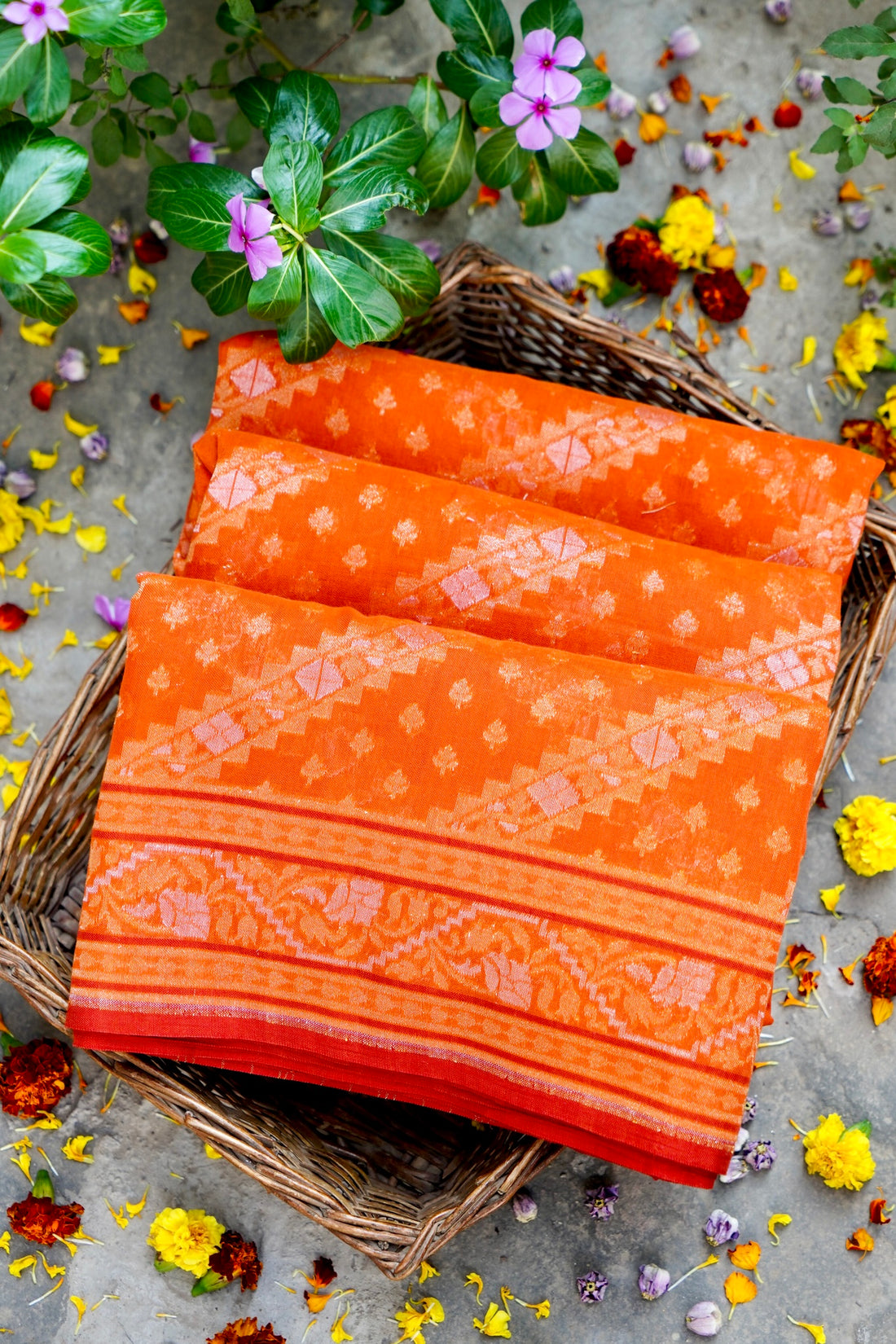 Banarasi Cotton Handloom Jamdani Ektara Saree