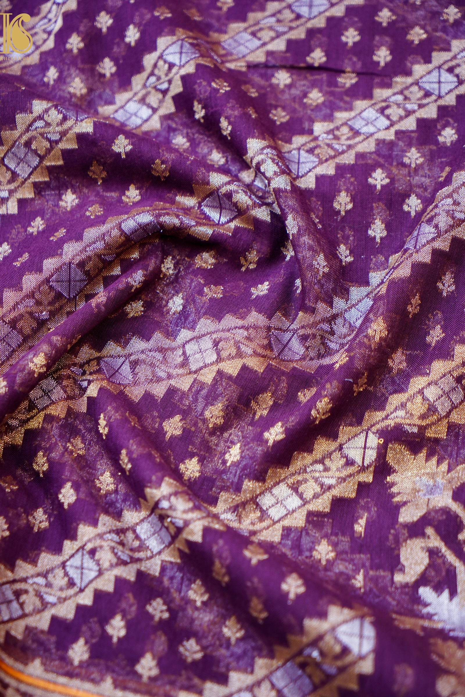 Banarasi Cotton Handloom Jamdani Ektara Saree