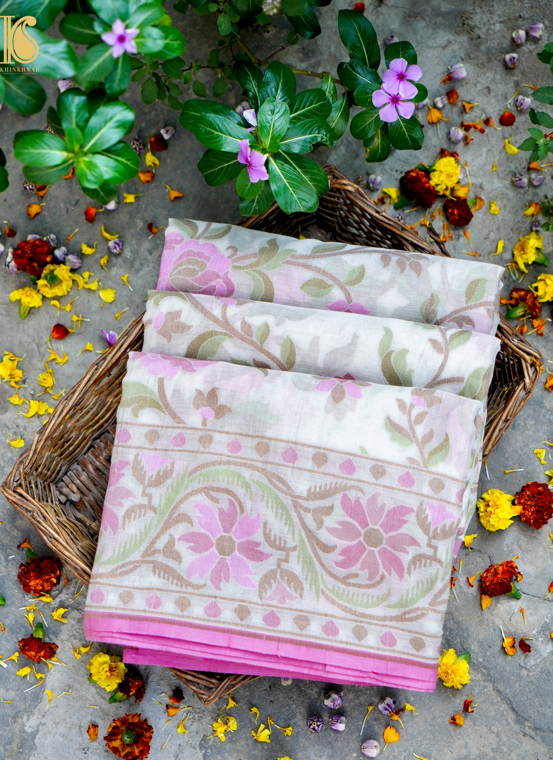 Banarasi Cotton Handloom Jamdani Ektara Saree