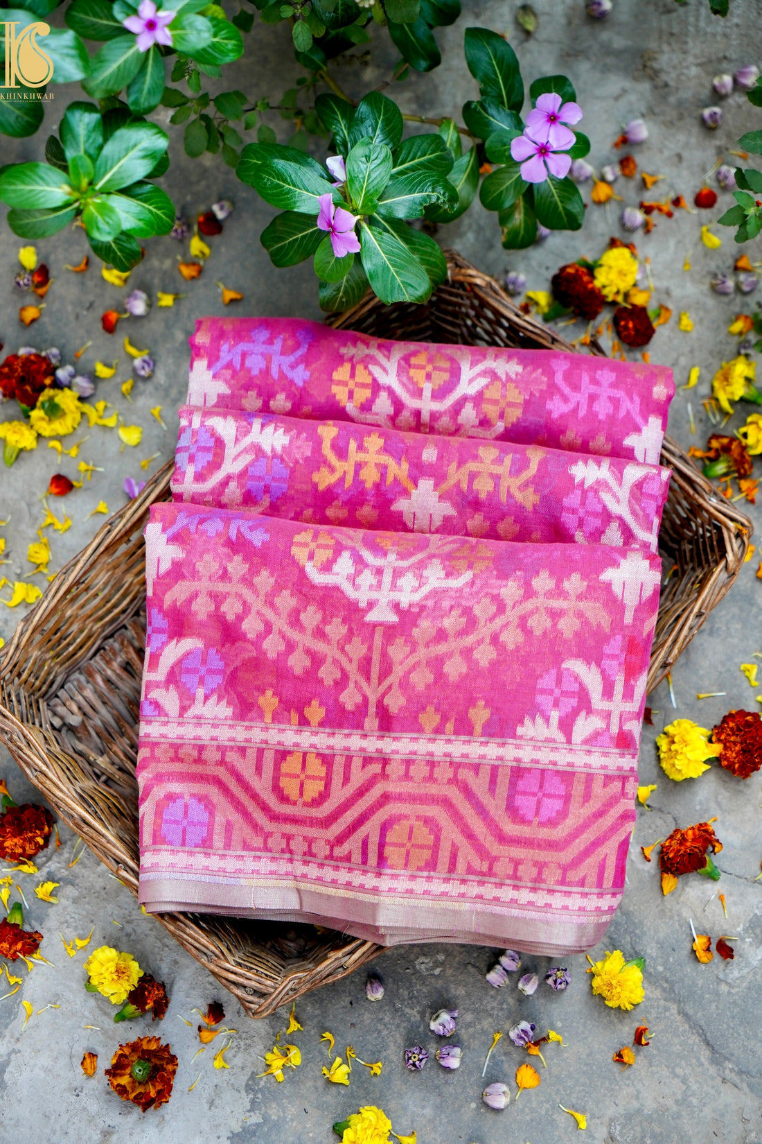 Banarasi Cotton Handloom Jamdani Ektara Saree