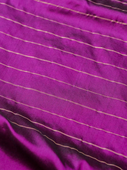 Handwoven Banarasi Katan Satin Silk Kadwa Boota Saree in Purple