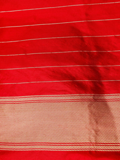 Handwoven Banarasi Katan Satin Silk Kadwa Boota Saree in Purple