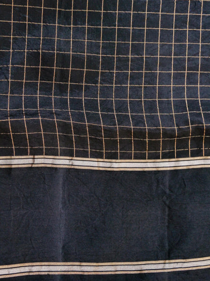 Handwoven Banarasi Katan Silk Kadwa Saree with Meenakari Nandi Motif in Black
