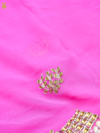 Hand Embroidered Georgette Saree in Pink