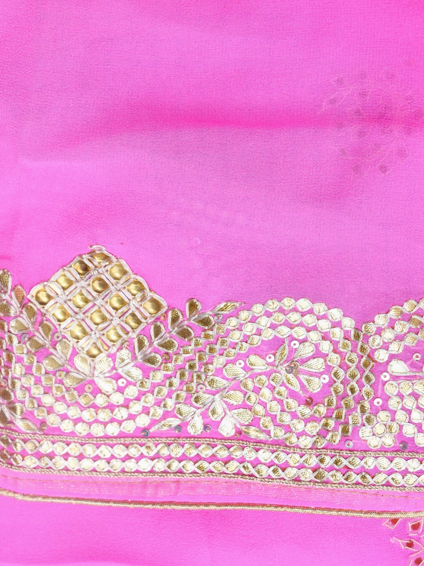 Hand Embroidered Georgette Saree in Pink