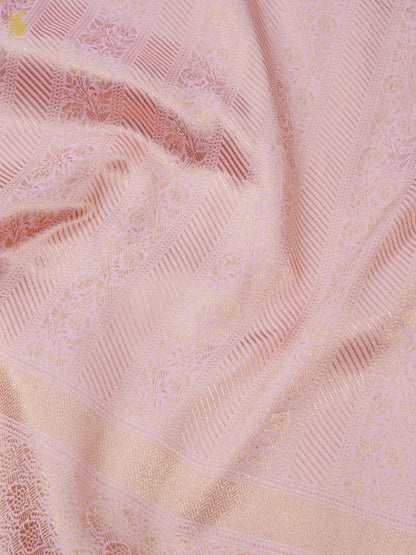 Handloom Banarasi Katan Brocade Saree in Blush Pink