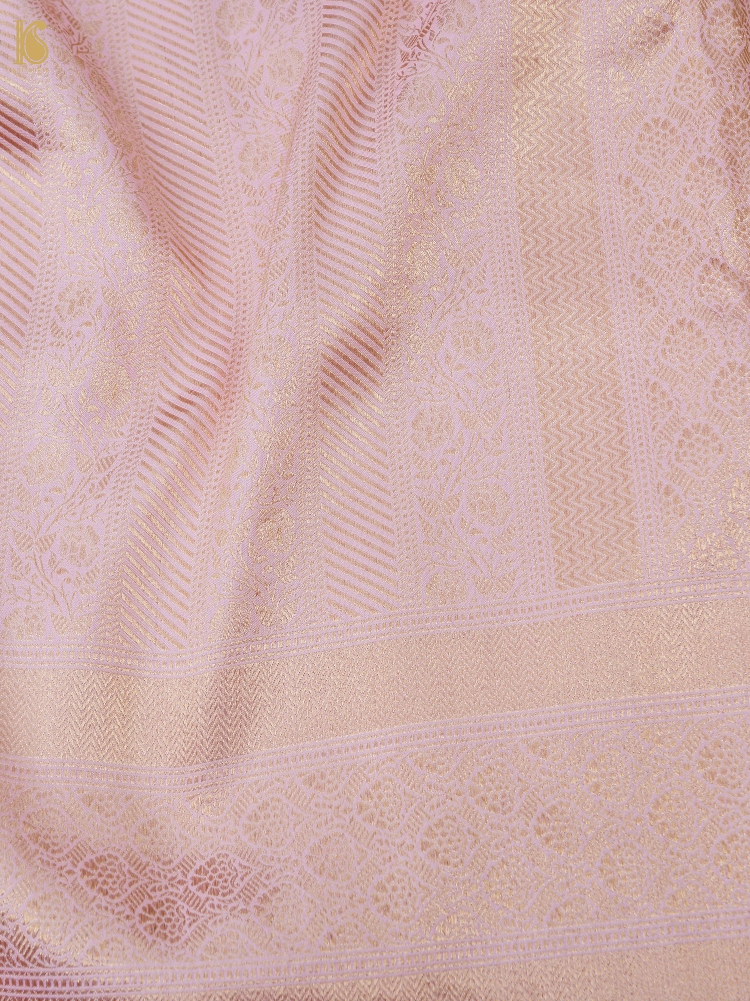 Handloom Banarasi Katan Brocade Saree in Blush Pink