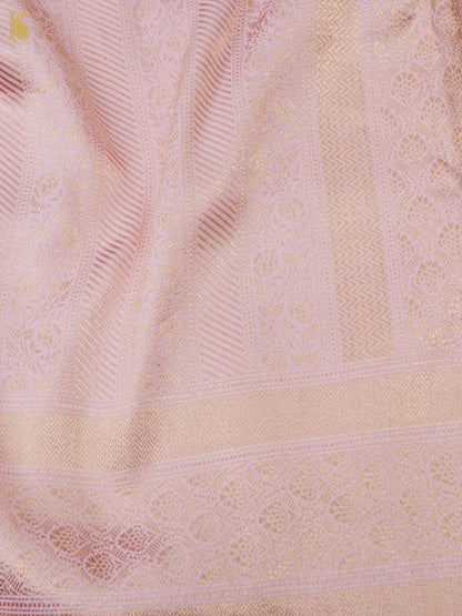 Handloom Banarasi Katan Brocade Saree in Blush Pink