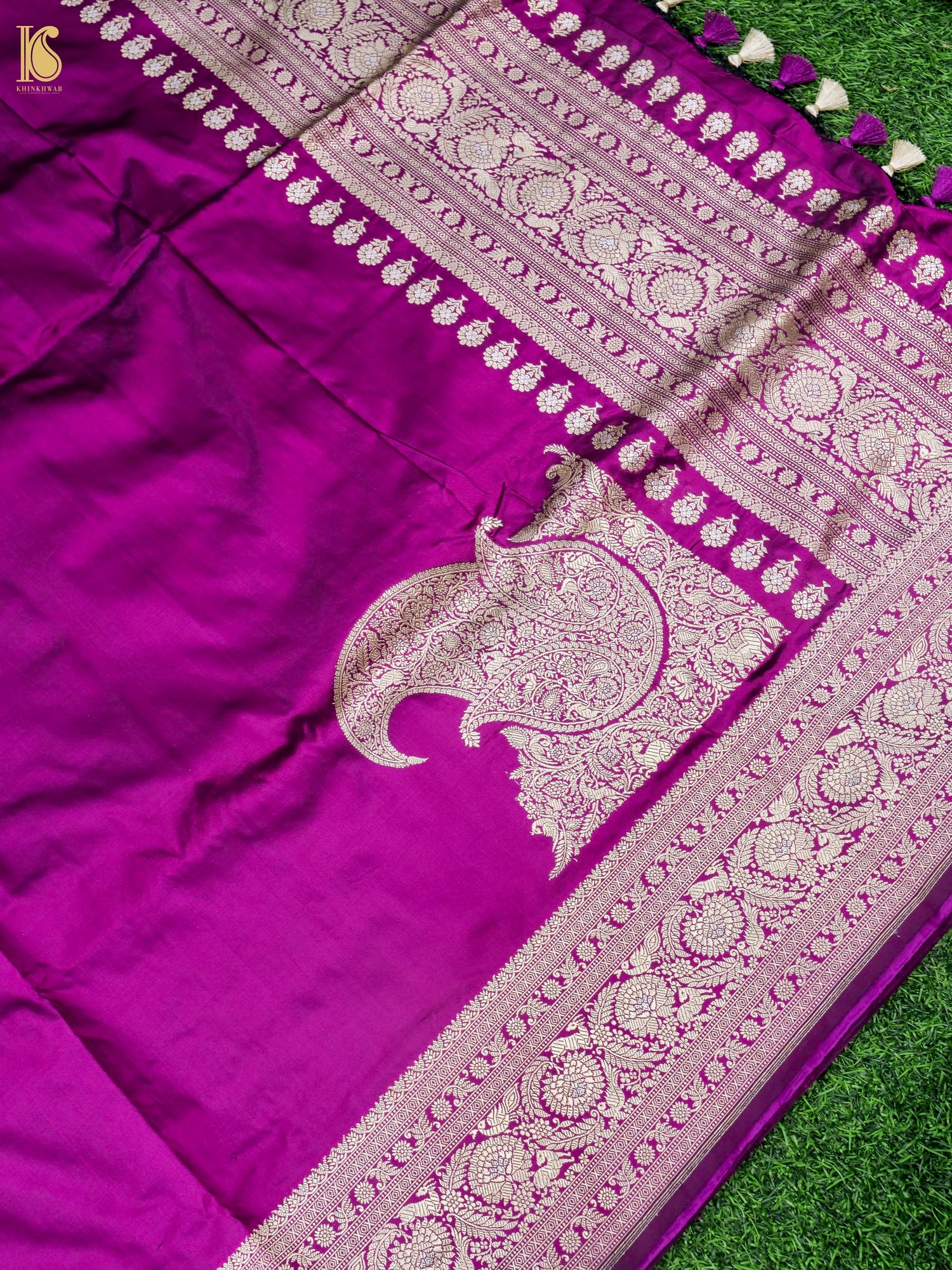 Handloom Kadwa Katan Silk Banarasi Saree in Purple