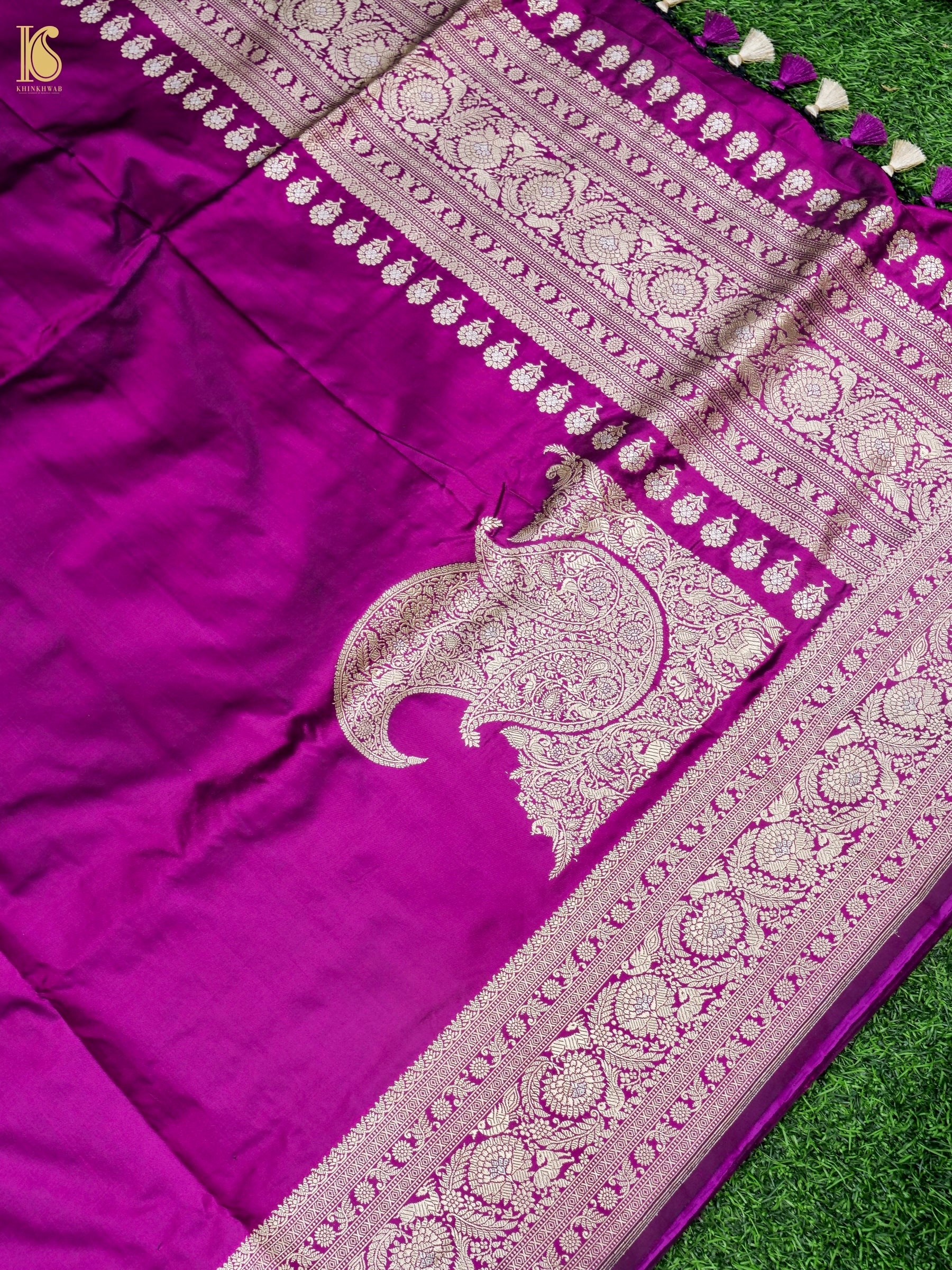 Handloom Kadwa Katan Silk Banarasi Saree in Purple