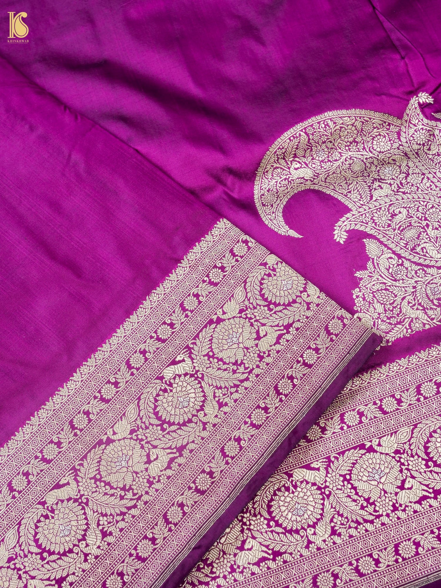 Handloom Kadwa Katan Silk Banarasi Saree in Purple