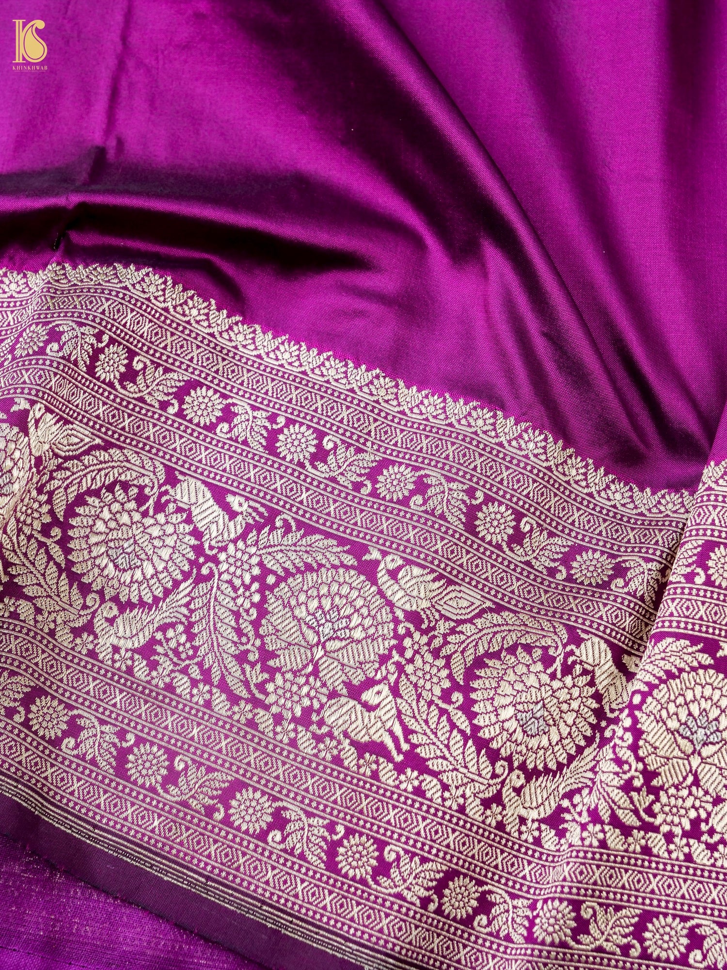 Handloom Kadwa Katan Silk Banarasi Saree in Purple