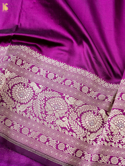 Handloom Kadwa Katan Silk Banarasi Saree in Purple