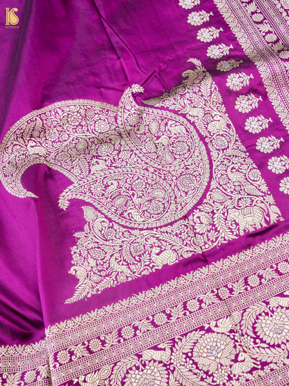 Handloom Kadwa Katan Silk Banarasi Saree in Purple