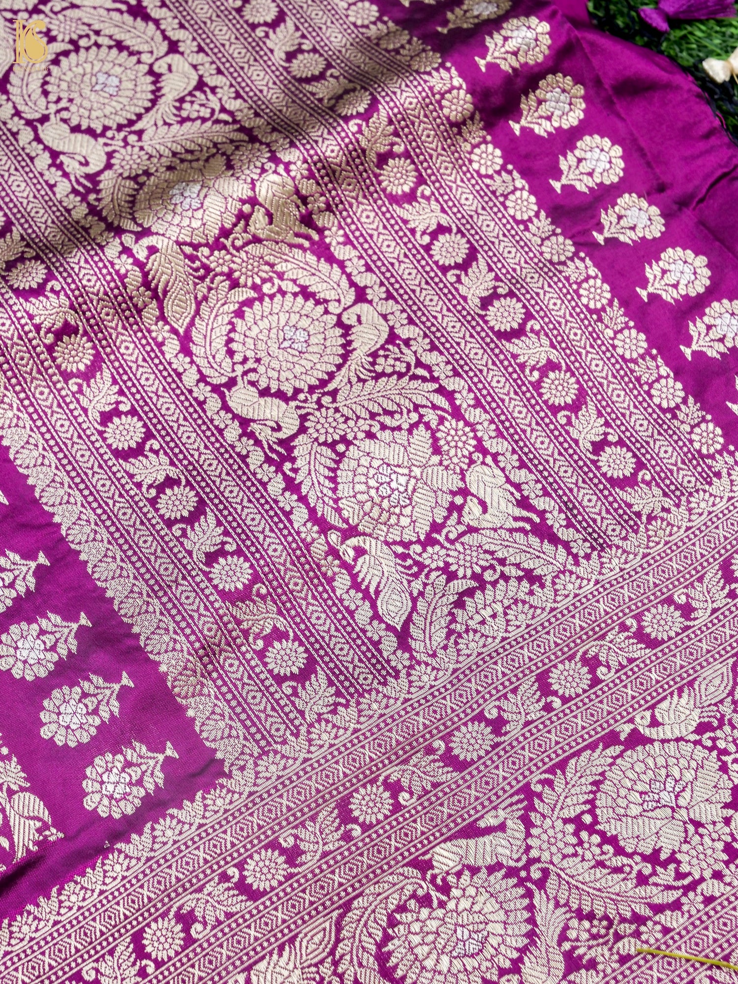 Handloom Kadwa Katan Silk Banarasi Saree in Purple
