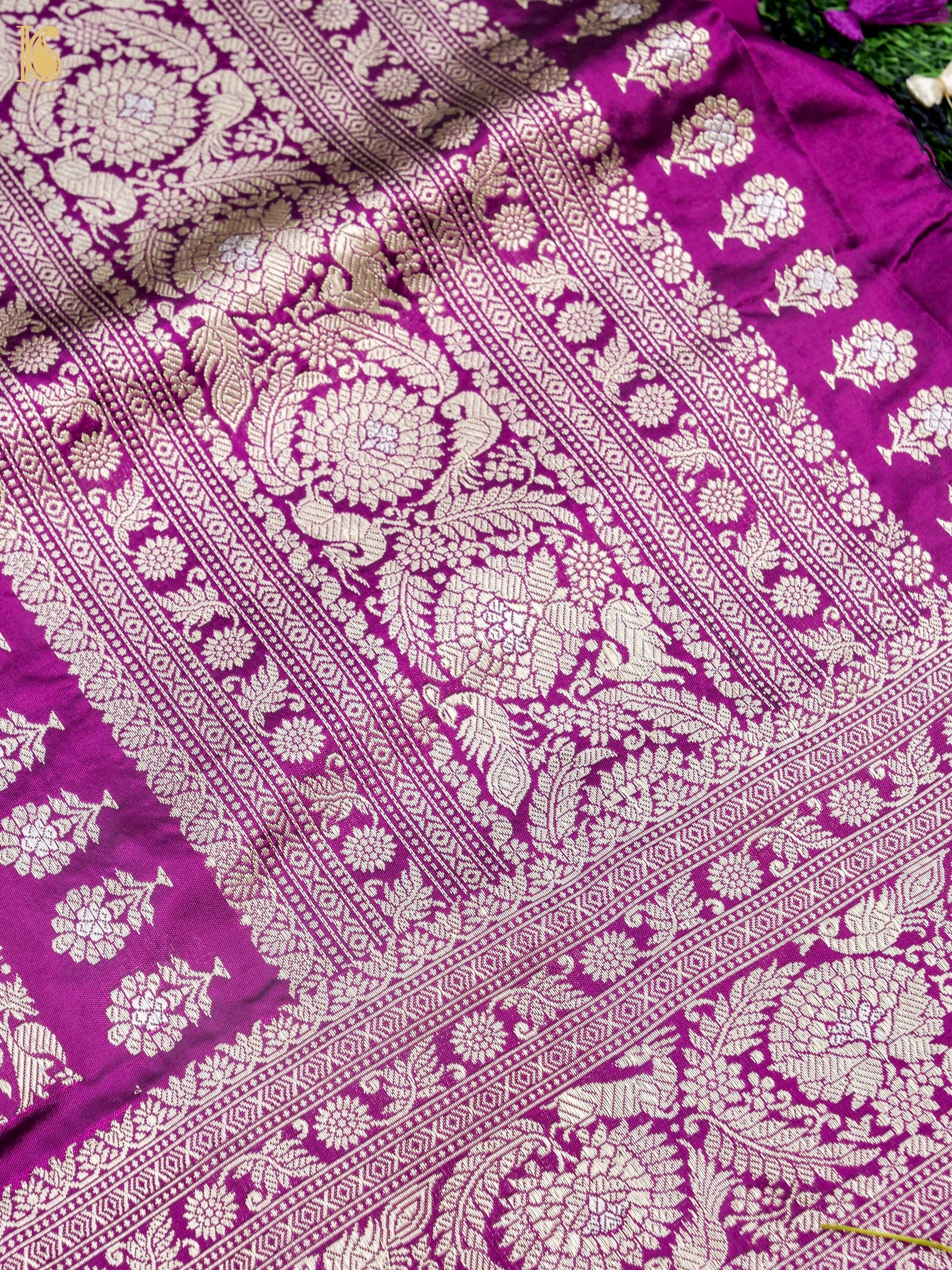 Handloom Kadwa Katan Silk Banarasi Saree in Purple