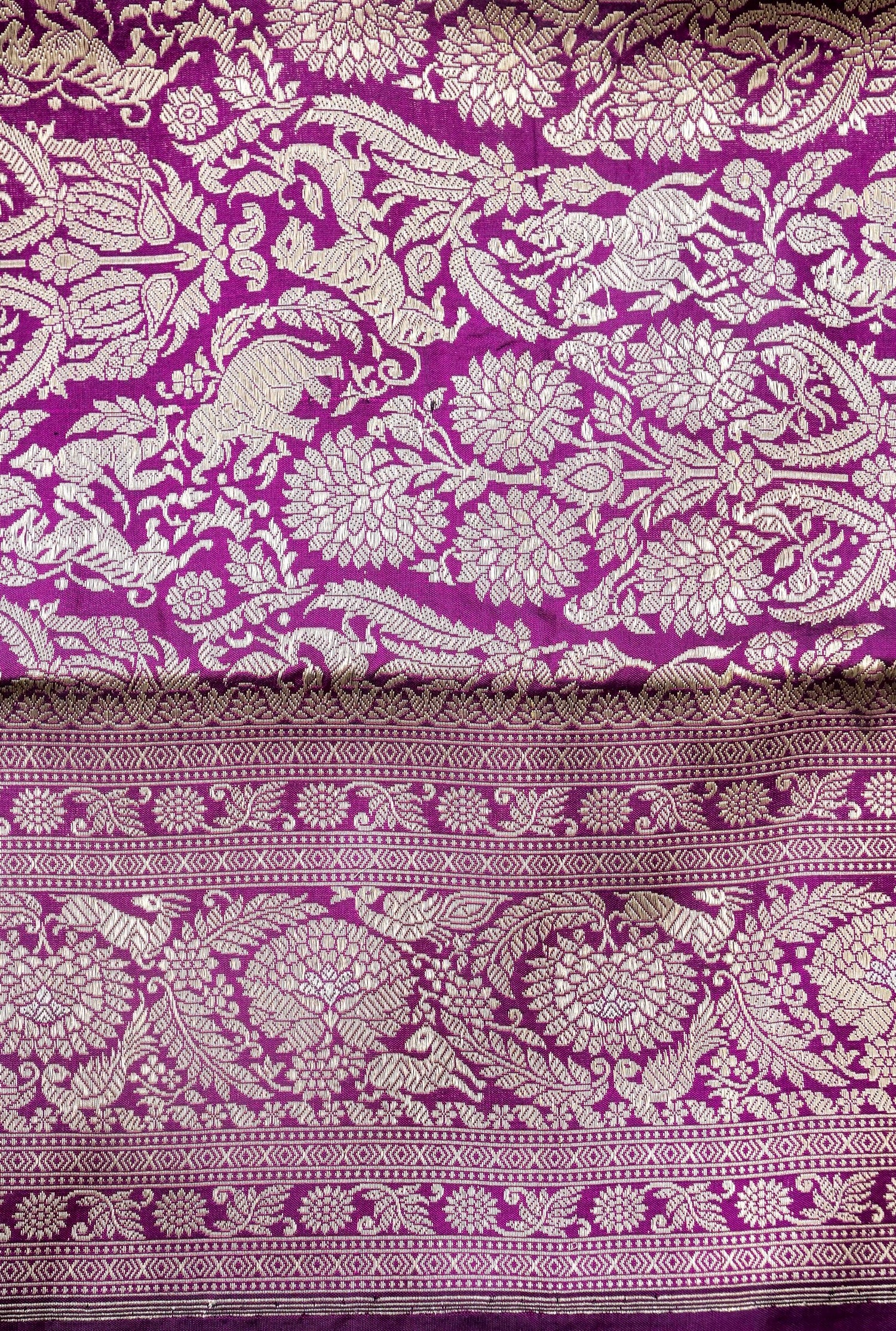 Handloom Kadwa Katan Silk Banarasi Saree in Purple