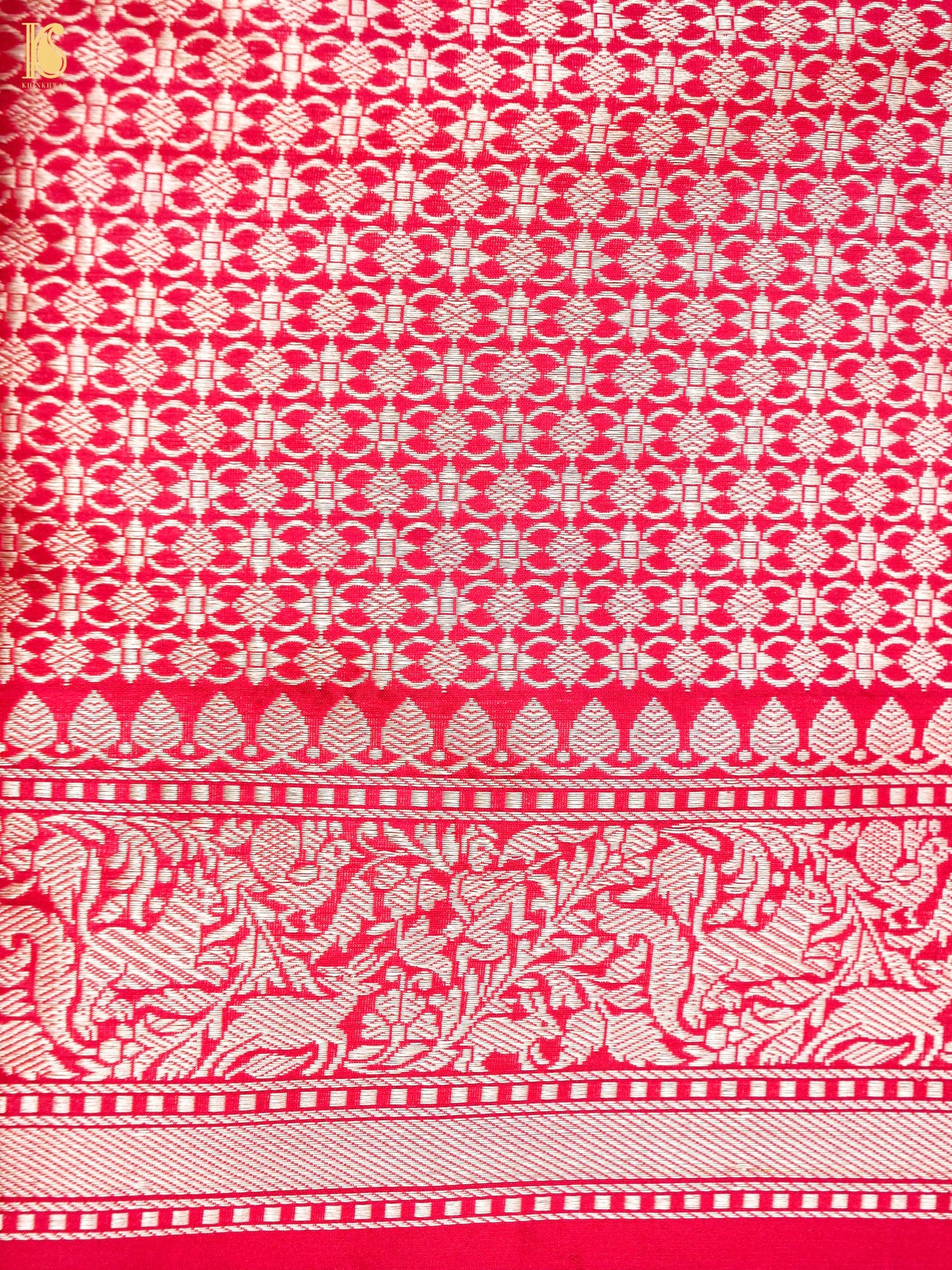 Handloom Banarasi Katan Shikargah Saree