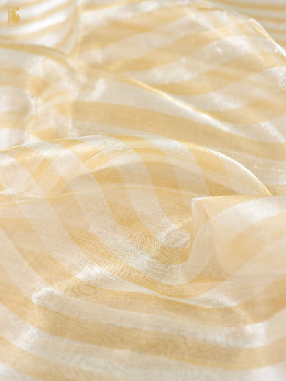 Gold Stripes Pure Tissue by Silk Fabric