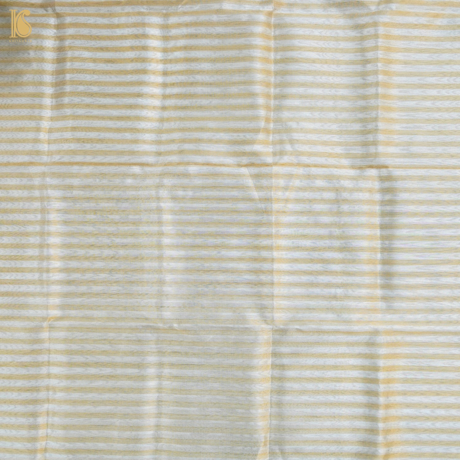 Gold Stripes Pure Tissue by Silk Fabric - Khinkhwab