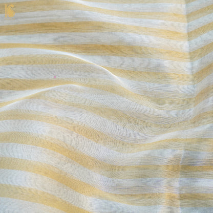 Gold Stripes Pure Tissue by Silk Fabric - Khinkhwab