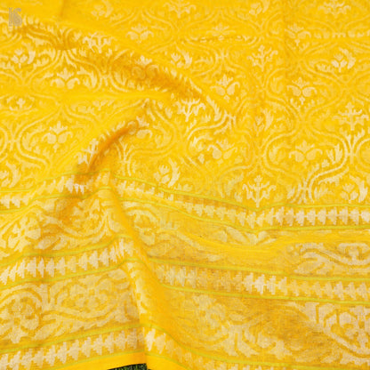 Pitambari Pure Cotton Real Silver Zari Handloom Banarasi Blouse Fabric - Khinkhwab