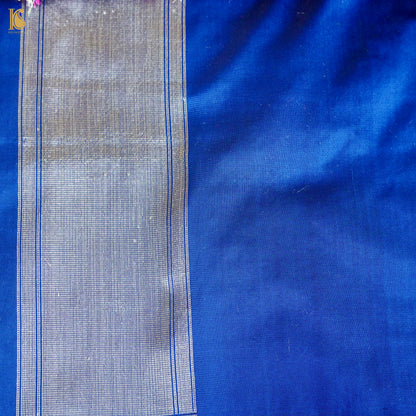 Smalt Blue Handwoven Pure Katan Silk Banarasi Patola Saree - Khinkhwab