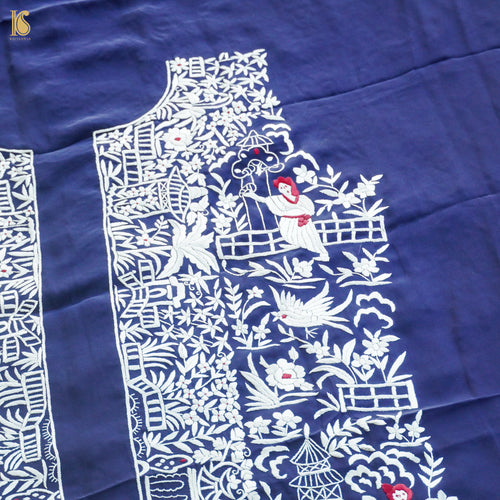 Parsi Gara Pure Crepe Jacket Fabric