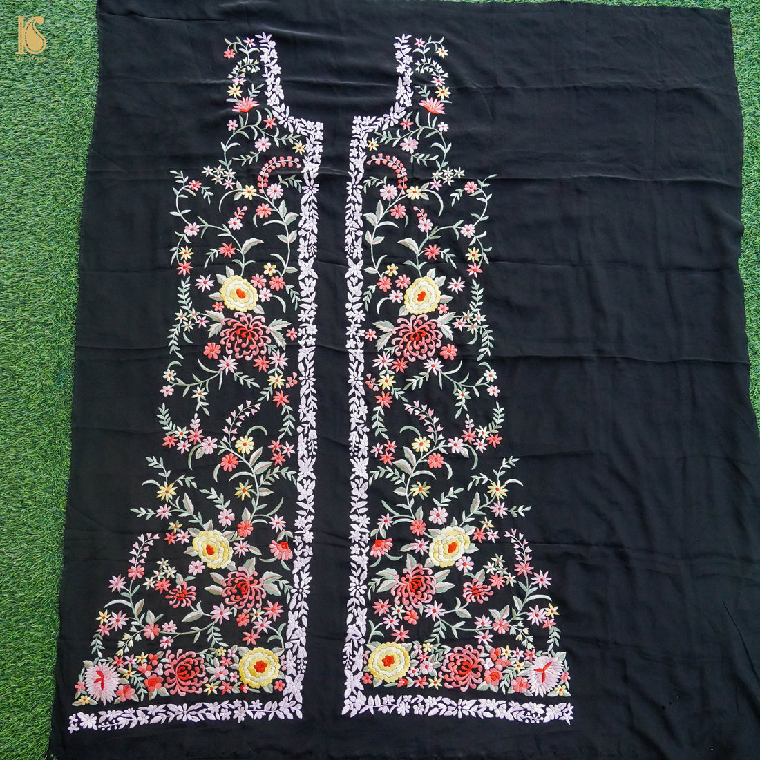 Parsi Gara Pure Crepe Jacket Fabric