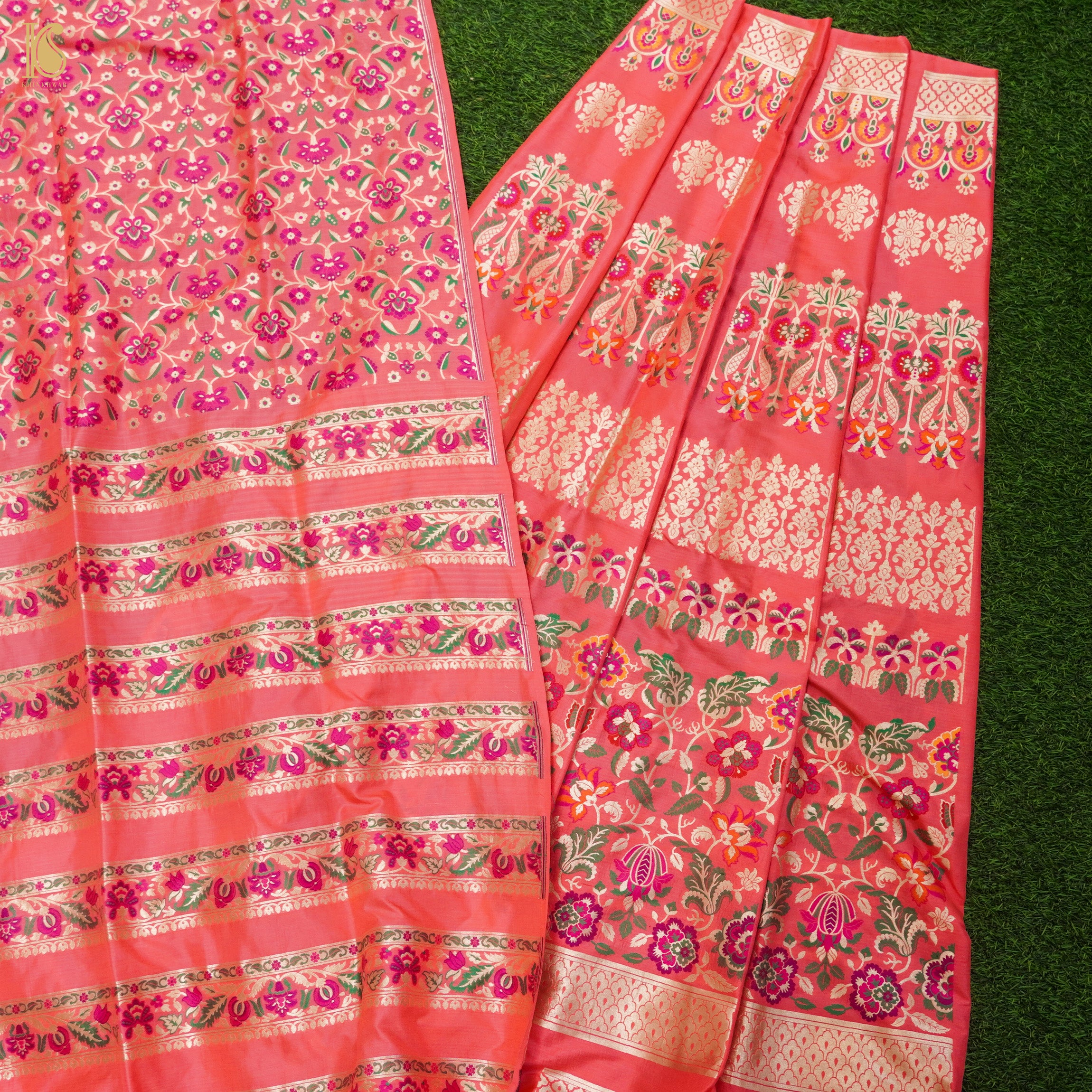 Buy Red Banarasi Silk Mirror Lehenga Style Saree Online : USA, UK - Lehenga