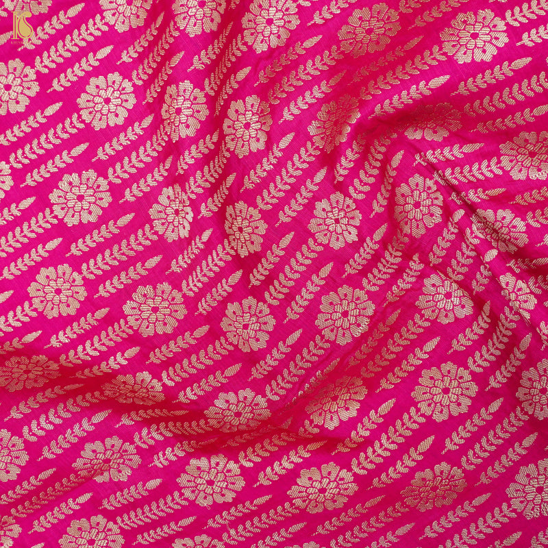 Pink Pure Katan Silk Handloom Banarasi Kalidar Lehenga - Khinkhwab