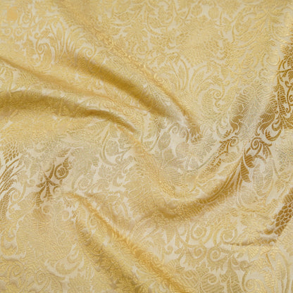 Beige Banarasi Semi Silk Fabric - Khinkhwab