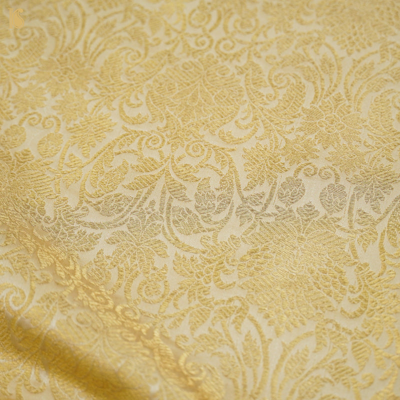 Beige Banarasi Semi Silk Fabric - Khinkhwab
