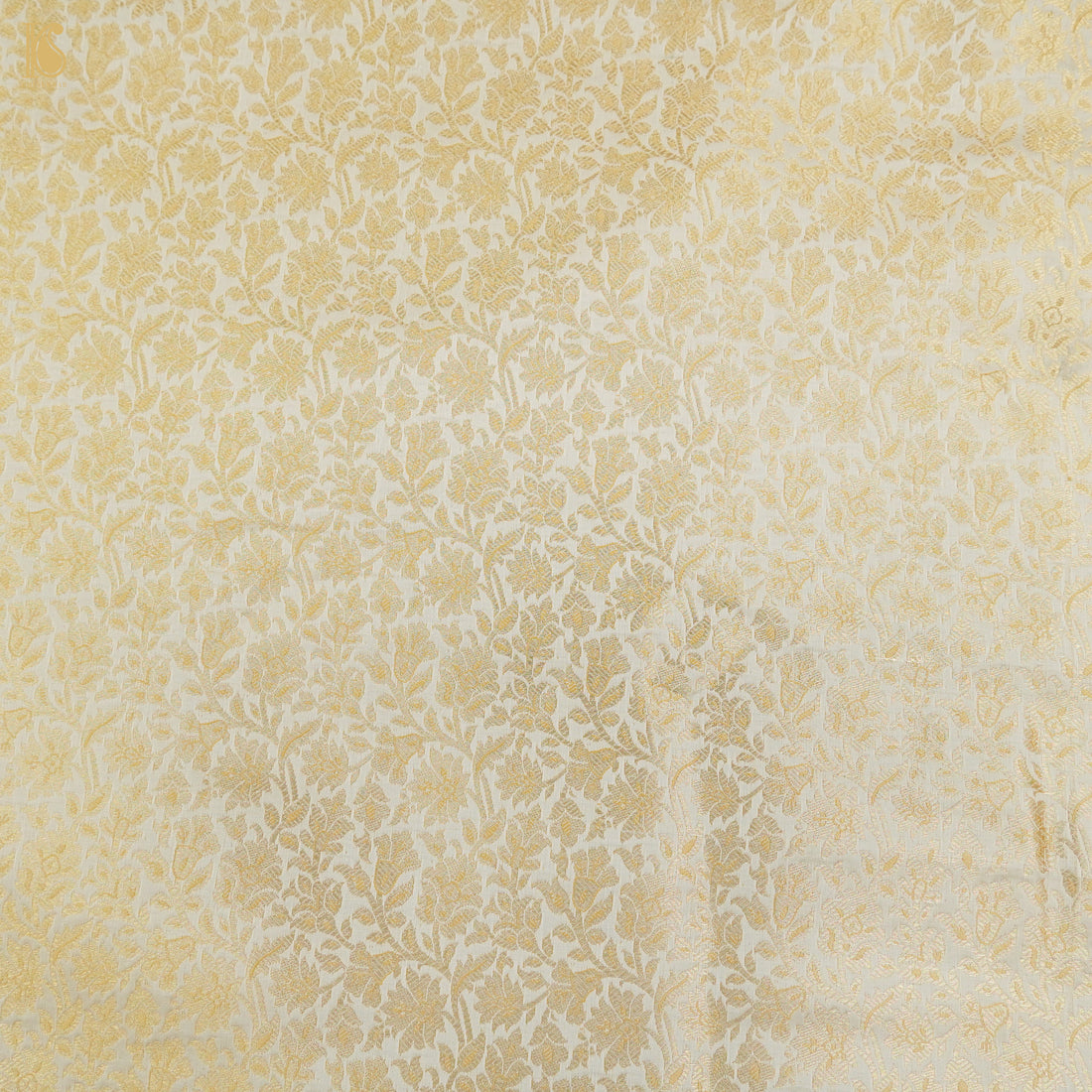 Beige Banarasi Semi Silk Fabric - Khinkhwab