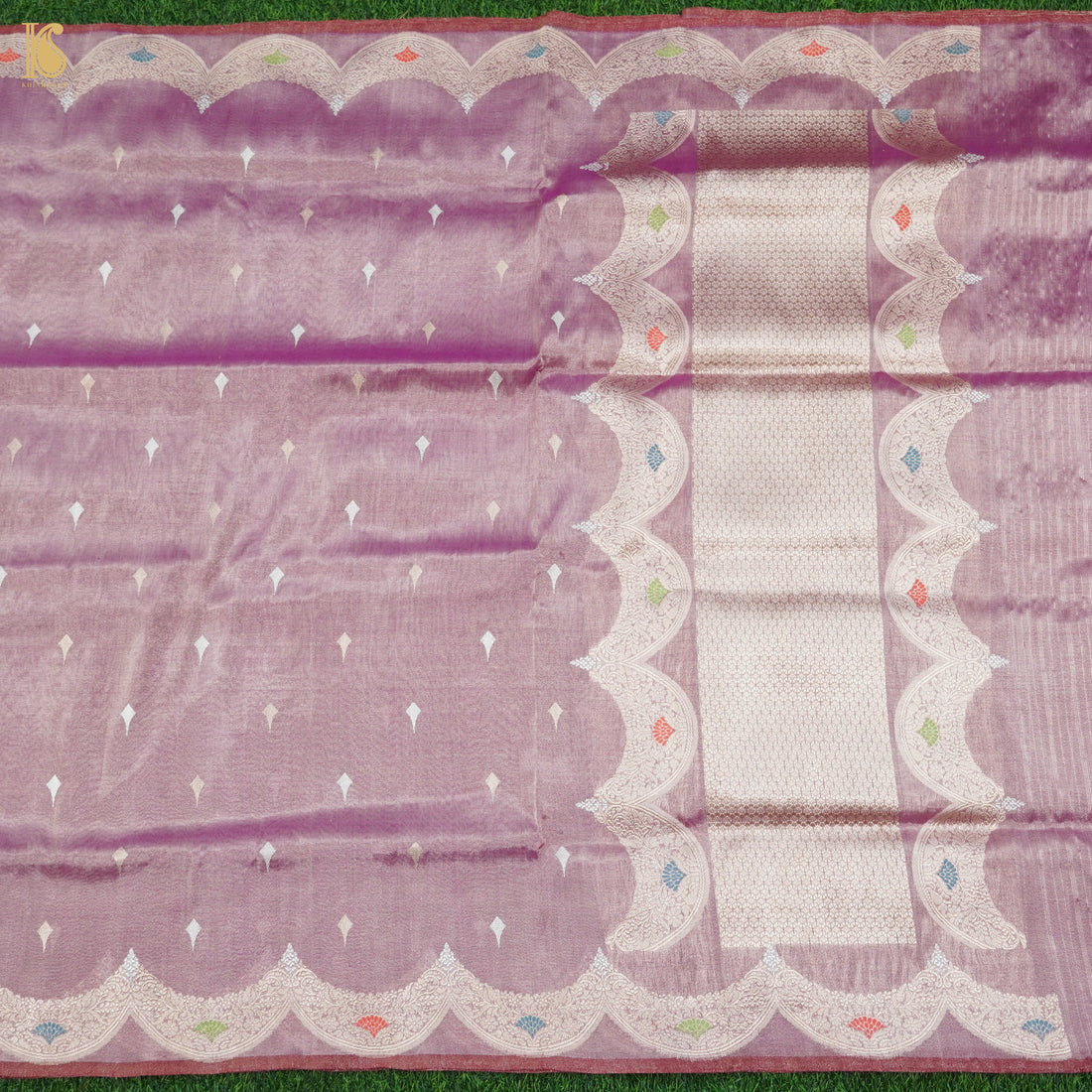 Venus Purple Pure Cotton By Tissue Handloom Banarasi  Saree - Khinkhwab