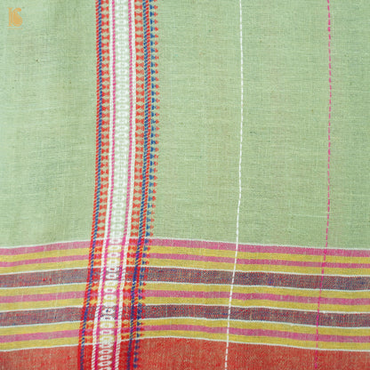 Sprout Green Pure Kala Cotton Handwoven Bhujodi Saree - Khinkhwab