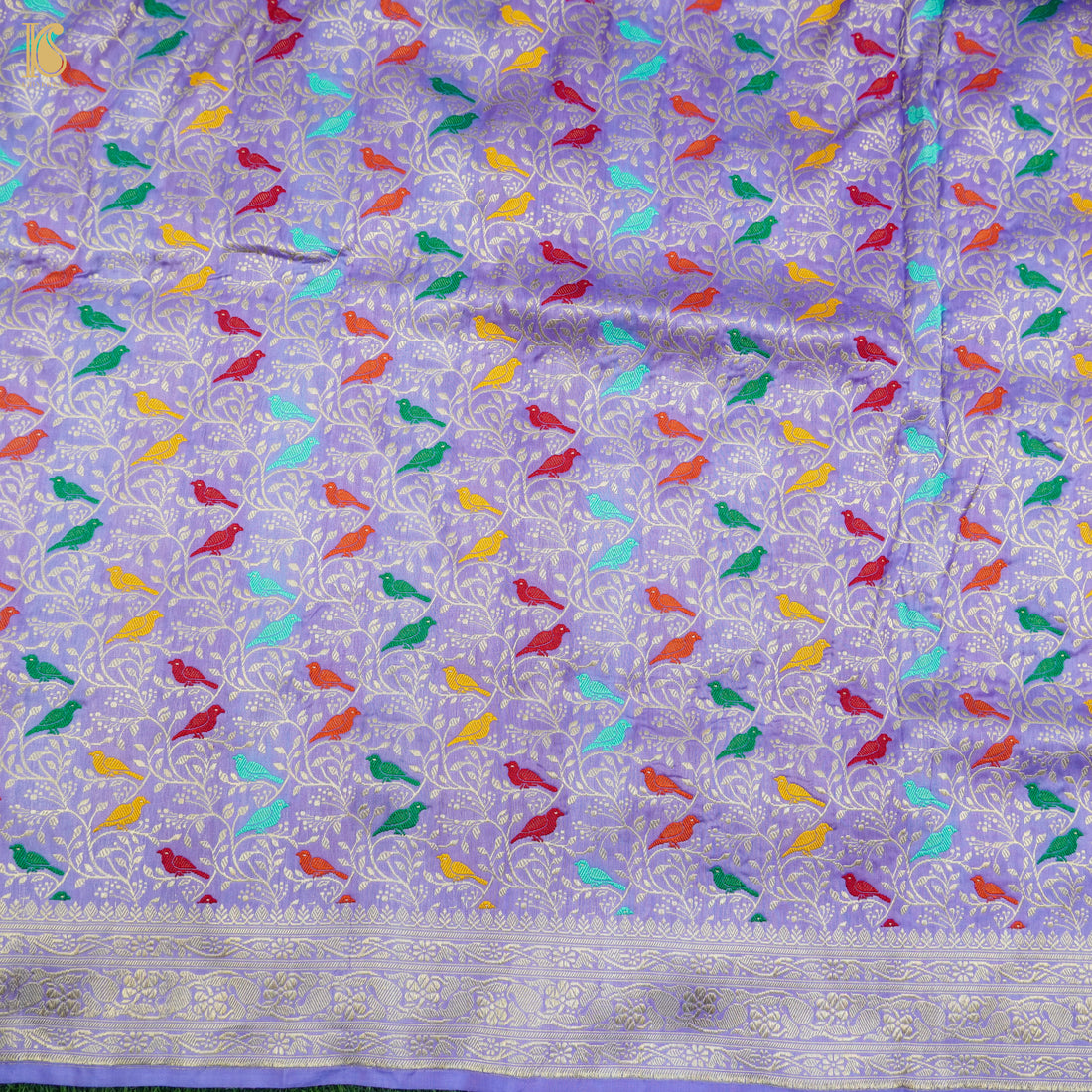 Portage Blue Handloom Pure Katan Silk Banarasi Suit & Dupatta Set - Khinkhwab