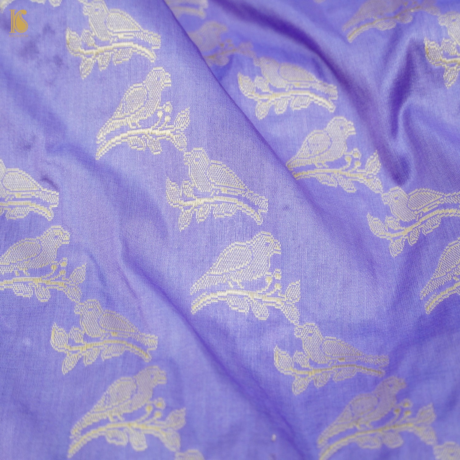 Portage Blue Handloom Pure Katan Silk Banarasi Suit &amp; Dupatta Set - Khinkhwab