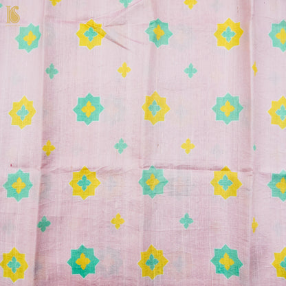 SITARA - Twilight Pink Pure Raw Silk Print Fabric - Khinkhwab