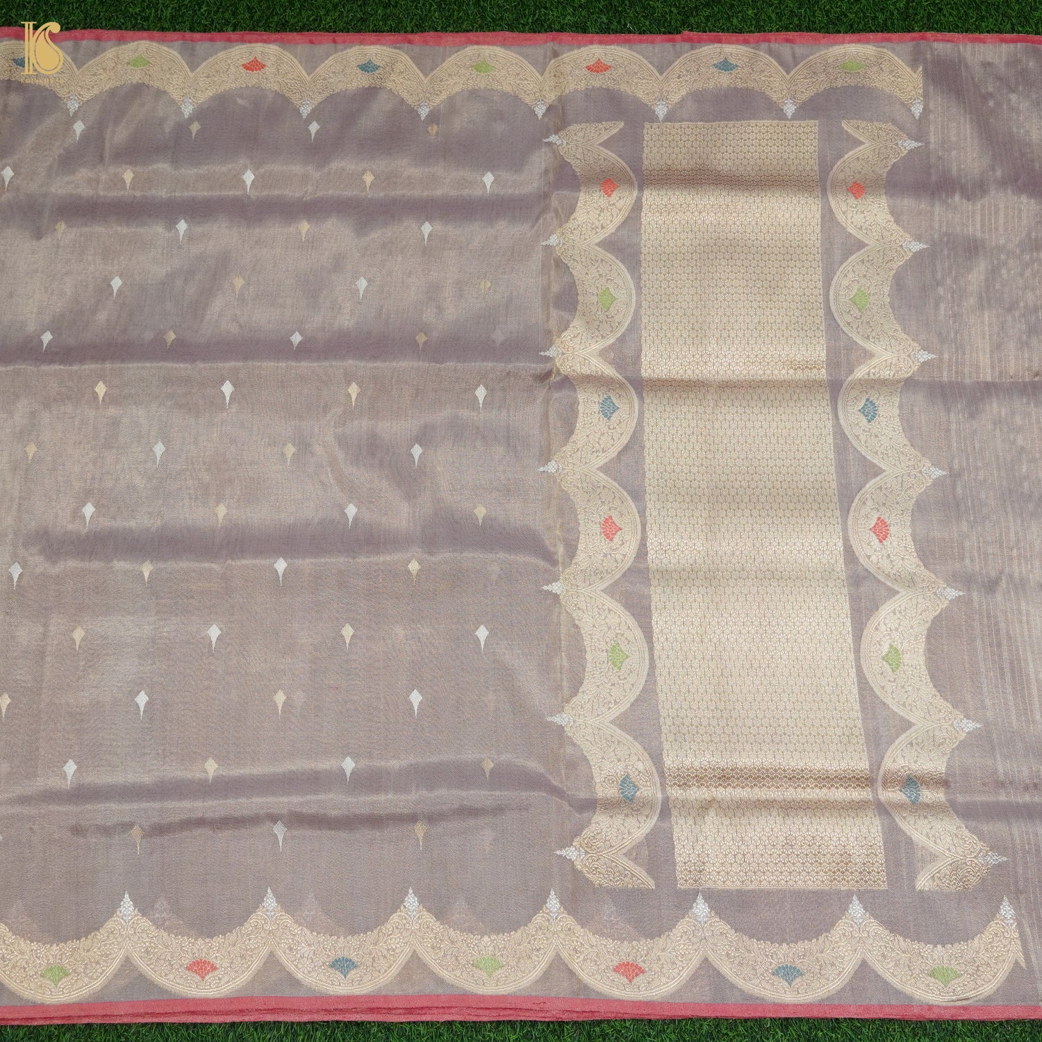 Martini Brown Pure Cotton By Tissue Handloom Banarasi  Saree - Khinkhwab
