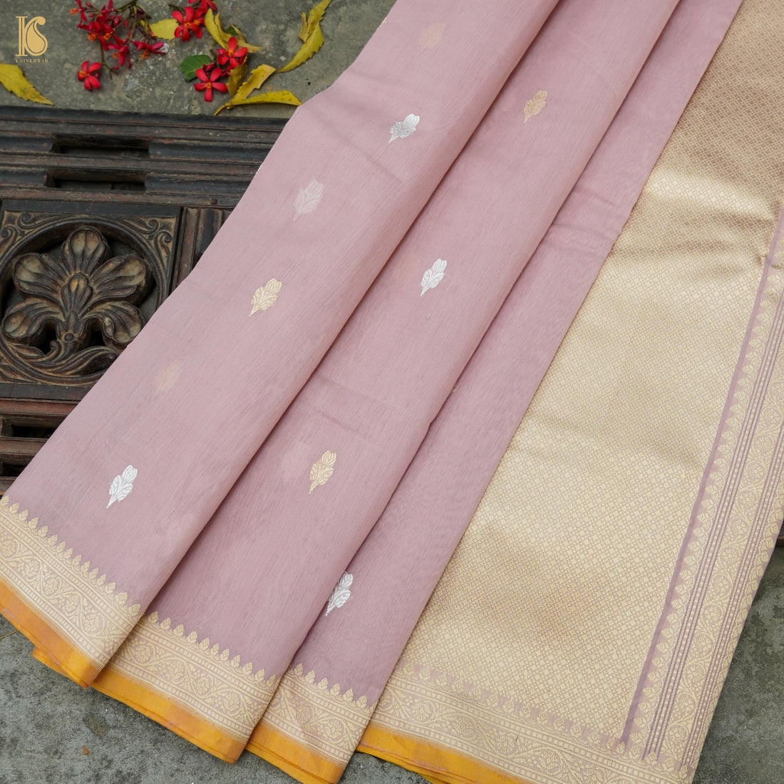 Pink Flare Handloom Banarasi Pure Cotton by Kora Kadwa Saree - Khinkhwab