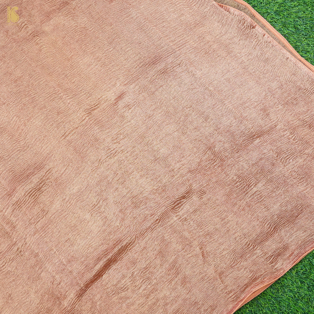 Brown Wrinkle Pure Tissue Silk Dupatta - Khinkhwab