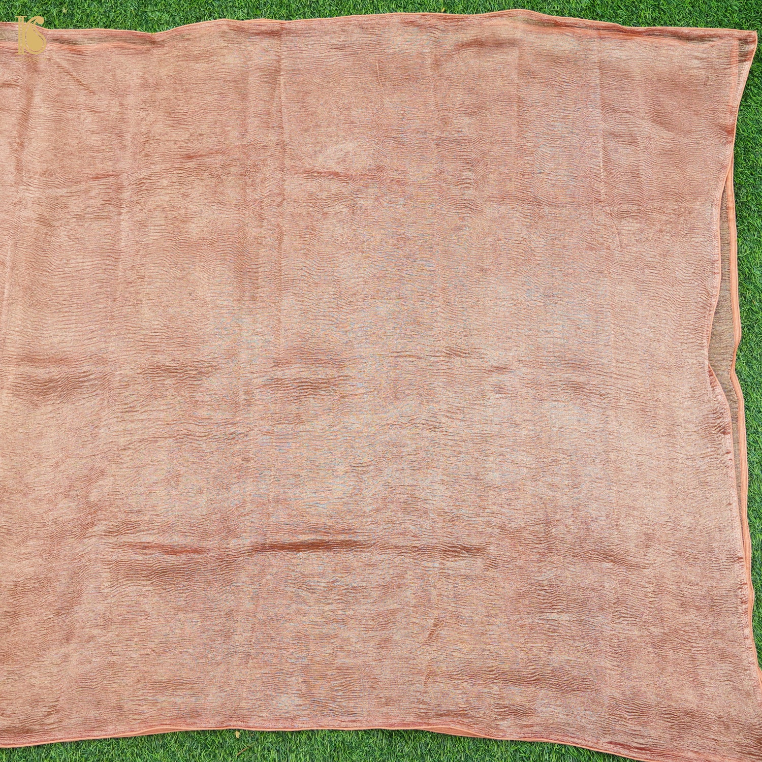 Brown Wrinkle Pure Tissue Silk Dupatta - Khinkhwab