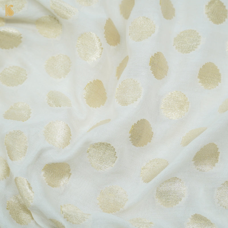 Pure Chiniya Silk Handloom Banarasi Ashrafi Boota Fabric - Khinkhwab