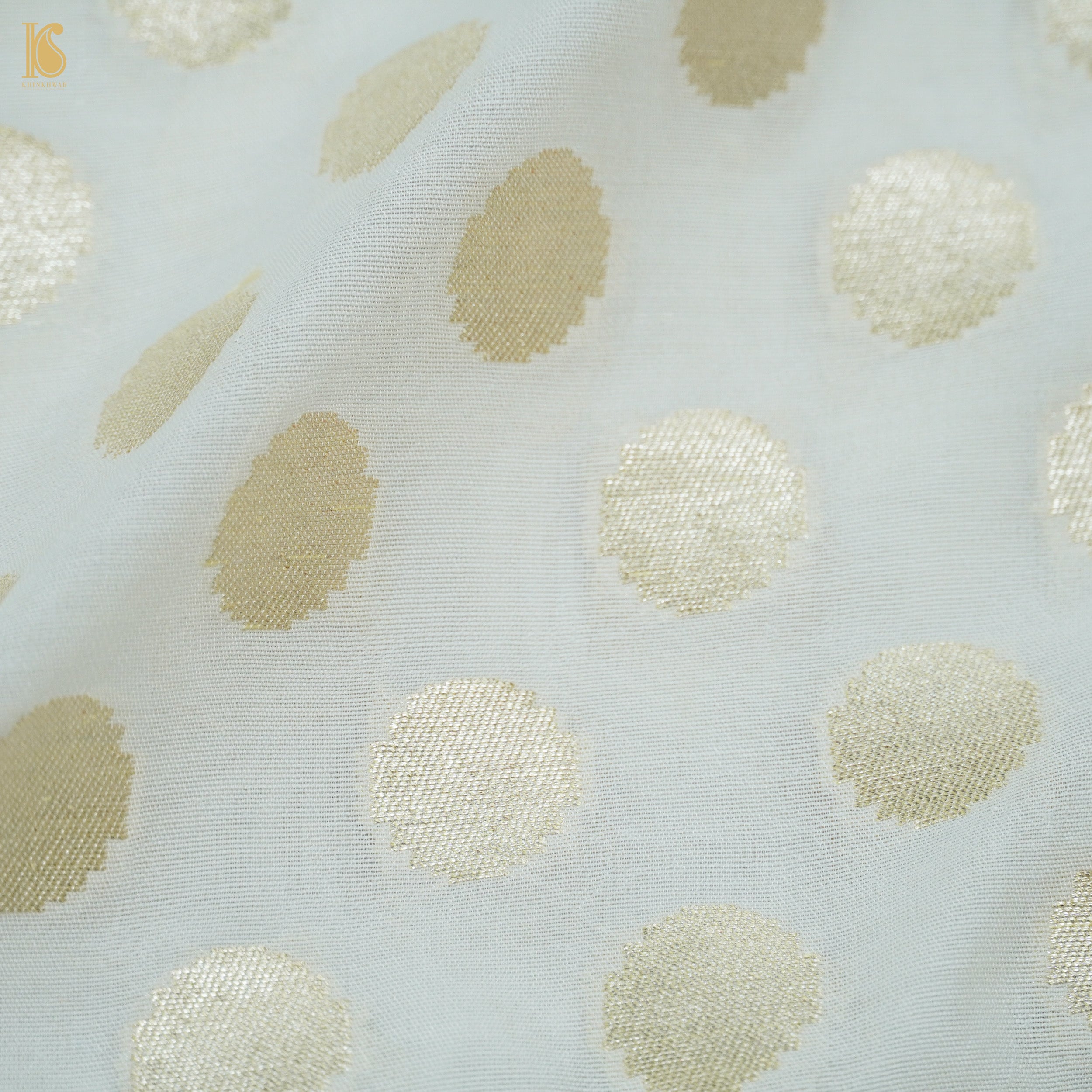 Pure Chiniya Silk Handloom Banarasi Ashrafi Boota Fabric - Khinkhwab