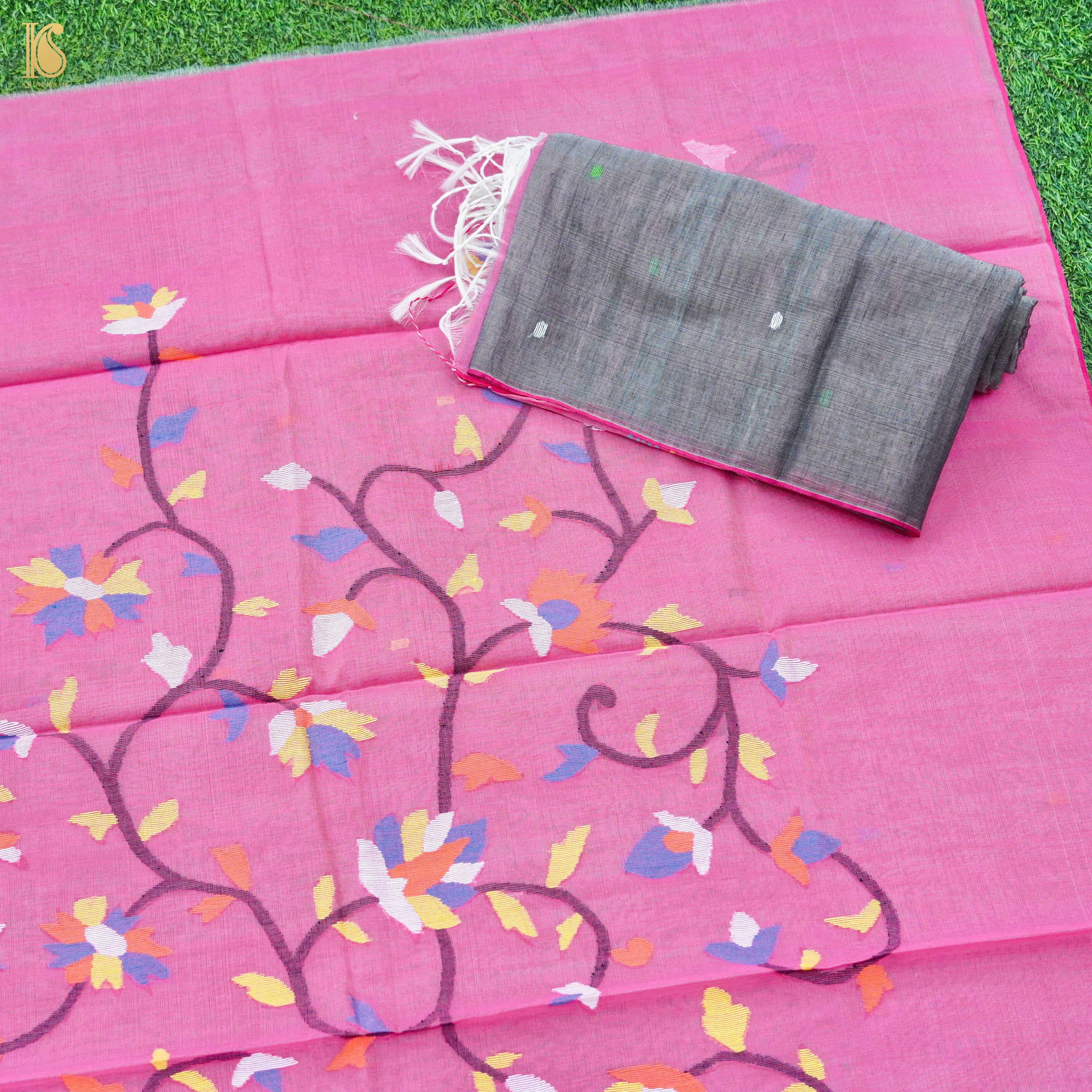 Shop Embroidered Handloom Cotton Suit Set 3691 Online - Women Plus