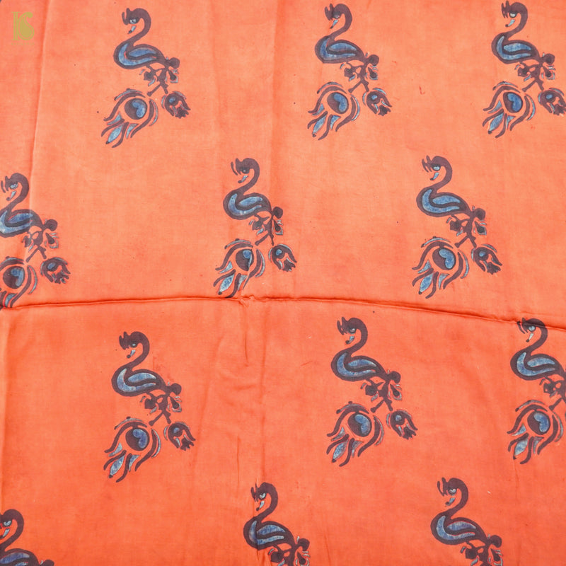 Pakshi - Red Pure Modal Silk Ajrakh Fabric