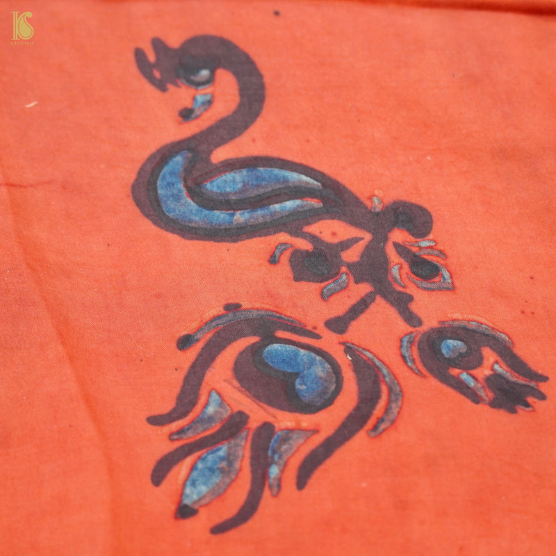 Pakshi - Red Pure Modal Silk Ajrakh Fabric