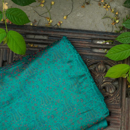 Iris Blue Pure Banarasi Silk Handwoven Tanchui Kurta Fabric - Khinkhwab